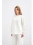 Ekru Kadın Oversize Pike Dokulu Bol Paça Alt-Üst Takım 4