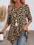 Kadın Uzun Kollu Bisiklet Yaka Leopar Desenli Süprem Bluz 2