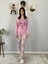 Kadın Fashion Love Desenli Pijama Takımı (Pembe) Pembe XL 4