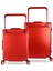 Luna Pc Policarbon 2'li Valiz Seti (Kabin ve Orta) Kırmızı 4
