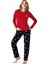 %100 Pamuk Geyik Desen Bayan Pijama Takım 1