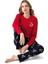 %100 Pamuk Geyik Desen Bayan Pijama Takım 3