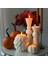 Lumıerı Candle El Yapımı Kokusuz Örgü Desenli Dekoratif Kalıp Mum – Kırık Beyaz -20*10 3