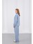 Mavi Kadın Pike Dokulu Bel Ayarlanabilir Oversize Ceket Pantolon Takım 5