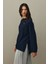 Kalın Katlamalı Sweatshirt Lacivert 5