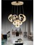 Kumandalı 3 Renk Işık Özellikli 4 Toplu Modern Gold Kaplama Sarkıt LED Avize Salon Avize 3