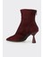 Bordo Deri Kadın Klasik Bot 3