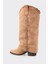 Naturel Deri Kadın Western Çizme 3