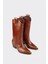 Taba Deri Kadın Western Çizme 2