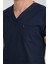 Üniforma V Yaka Lacivert Unisex Likralı Ütü Istemeyen Unisex Doktor Hemşire Scrubs Takım 4