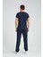 Üniforma V Yaka Lacivert Unisex Likralı Ütü Istemeyen Unisex Doktor Hemşire Scrubs Takım 6
