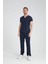 Üniforma V Yaka Lacivert Unisex Likralı Ütü Istemeyen Unisex Doktor Hemşire Scrubs Takım 7