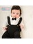 Erkek Bebek %100 Pamuk Kürk Yakalı Hırka Papyonlu Body Pantolon 3'lü Takım 563568 2