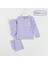 Kız Çocuk %100 Pamuk Lila Desenli Bisiklet Yaka Günlük Takım 995564 1