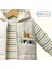 Erkek Bebek Çizgili Sweatshirt Şişme Yelek ve Pantolon 3'lü Takım 308432 4