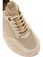 Zero Kadın Bej Bağcıklı Kalın Tabanlı Kumaş Sneaker 25AFD43126F 9