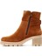 Kadın Taba Kalın Topuklu Fermuarlı Süet Deri Bot 25WFD414110 4