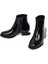 Kadın Siyah Kalın Kısa Topuklu Rugan Bot 25WFE401616 3