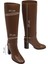 Kadın Kahverengi Kalın Topuklu Deri Çizme 25WFD101818 2