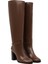 Kadın Kahverengi Kalın Topuklu Deri Çizme 25WFD101818 4