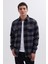 Erkek Slim Fit Dar Kesim Uzun Kollu Kapaklı Çift Cepli Kareli Kışlık Oduncu Gömlek 1