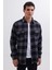 Erkek Slim Fit Dar Kesim Uzun Kollu Kapaklı Çift Cepli Kareli Kışlık Oduncu Gömlek 5