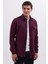 Erkek Slim Fit Tek Cep Kapaklı Düz Oduncu Spor Bordo Gömlek 1