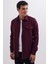Erkek Slim Fit Tek Cep Kapaklı Düz Oduncu Spor Bordo Gömlek 5