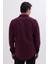 Erkek Slim Fit Tek Cep Kapaklı Düz Oduncu Spor Bordo Gömlek 7