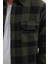 Erkek Slim Fit Dar Kesim Uzun Kollu Kapaklı Çift Cepli Kareli Kışlık Oduncu Gömlek 3