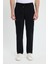Erkek Slim Fit Dar Kesim Beli Lastikli Bağcık Detaylı Siyah Pantolon 1