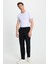 Erkek Slim Fit Dar Kesim Beli Lastikli Bağcık Detaylı Siyah Pantolon 5