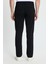 Erkek Slim Fit Dar Kesim Beli Lastikli Bağcık Detaylı Siyah Pantolon 8