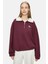 Yoko Bordo Fermuarlı Baskılı Oversize Fit Kadın Sweatshirt 3