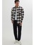 Erkek Slim Fit Dar Kesim Uzun Kollu Kapaklı Çift Cepli Kareli Kışlık Oduncu Gömlek 4