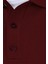 Erkek Standart Fit Normal Kesim Pamuklu Polo Yaka Bordo Kazak 6