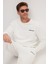 Erkek Relax Fit Pamuklu 3 Iplik Yumuşak Dokulu Içi Polarlı Bisiklet Yaka Beyaz Eşofman Takımı 2