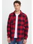 Erkek Slim Fit Dar Kesim Uzun Kollu Kapaklı Çift Cepli Kareli Kışlık Oduncu Gömlek 5
