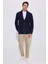 Slim Fit Dar Kesim Desenli Yumuşak Dokulu Düğmeli Lacivert Erkek Hırka 5