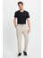 Erkek Slim Fit Dar Kesim Beli Lastikli Bağcık Detaylı Taş Pantolon 3