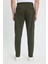 Erkek Regular Fit Klasik Kesim Beli Lastikli Bağcıklı Koyu Haki Jogger Pantolon 7