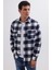 Erkek Slim Fit Dar Kesim Uzun Kollu Kapaklı Çift Cepli Kareli Kışlık Oduncu Gömlek 5