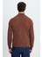 Erkek Slim Fit Dar Kesim Yumuşak Dokulu Tüylenmeyen Kahverengi Yarım Balıkçı Yaka Triko Kazak 8