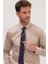 Slim Fit Bej Non-Iron %100 Pamuk Doğa Dostu Ekoteks Belgeli Ütü Gerektirmez Gömlek 2