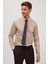 Slim Fit Bej Non-Iron %100 Pamuk Doğa Dostu Ekoteks Belgeli Ütü Gerektirmez Gömlek 5