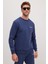 Erkek Relax Fit Pamuklu 3 Iplik Yumuşak Dokulu Içi Polarlı Bisiklet Yaka Lacivert Eşofman Takımı 2