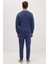 Erkek Relax Fit Pamuklu 3 Iplik Yumuşak Dokulu Içi Polarlı Bisiklet Yaka Lacivert Eşofman Takımı 7