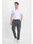 Erkek Regular Fit Klasik Kesim Beli Lastikli Bağcıklı Koyu Gri Jogger Pantolon 4