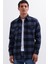 Erkek Slim Fit Dar Kesim Uzun Kollu Kapaklı Çift Cepli Kareli Kışlık Oduncu Gömlek 1
