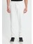 Erkek Regular Fit Klasik Kesim Beli Lastikli Bağcıklı Koyu Beyaz Jogger Pantolon 1